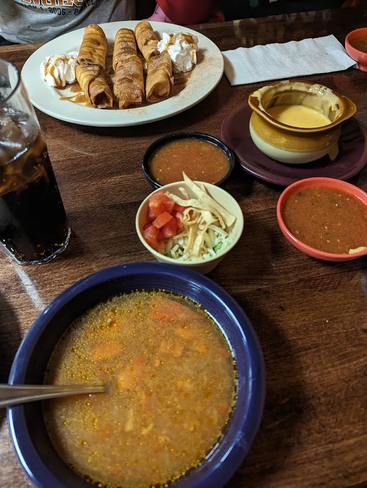 Tortilla Soup and Apple Dessert
